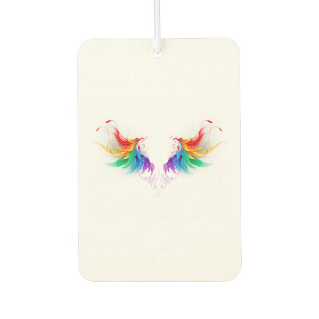 Fluffy Rainbow Wings Car Air Freshener (Front)
