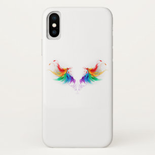 Fluffy Rainbow Wings iPhone X Case