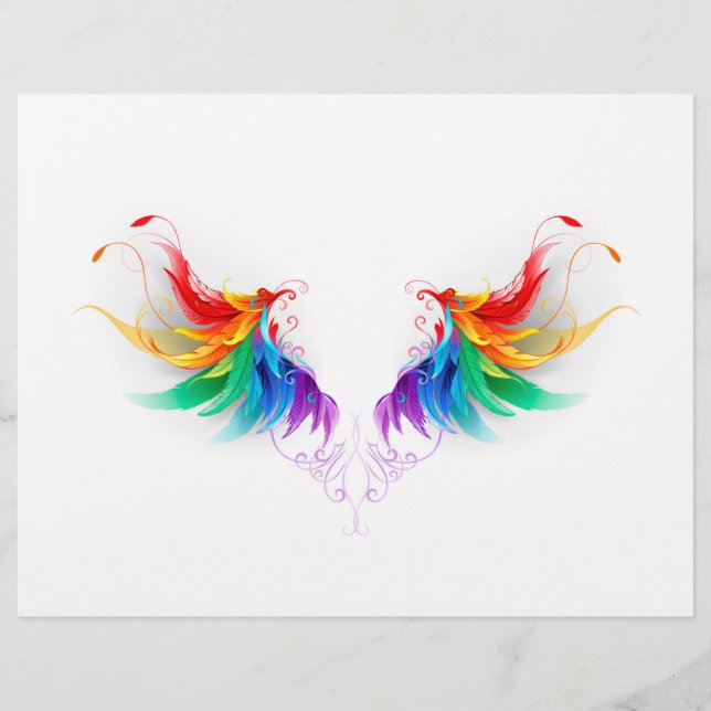 Fluffy Rainbow Wings Custom Letterhead (Front)