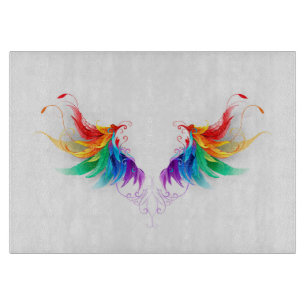 Fluffy Rainbow Wings Cutting Board