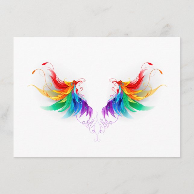 Fluffy Rainbow Wings Enclosure Card (Front)