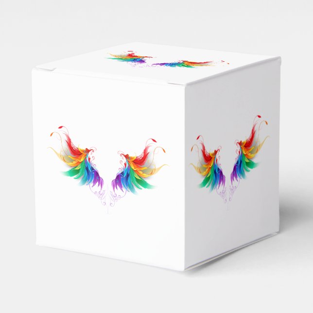 Fluffy Rainbow Wings Favour Box (Front Side)