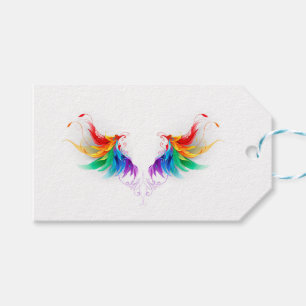 Fluffy Rainbow Wings Gift Tags