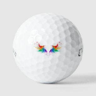 Fluffy Rainbow Wings Golf Balls