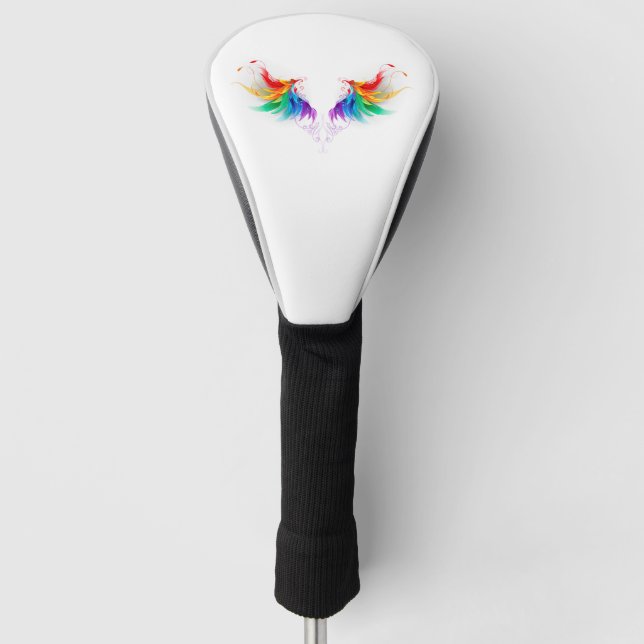 Fluffy Rainbow Wings Golf Head Cover (Front)