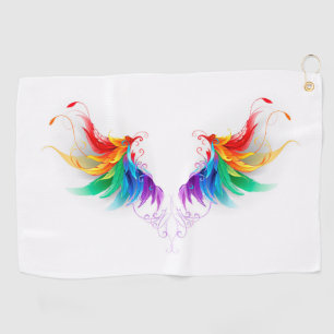 Fluffy Rainbow Wings Golf Towel