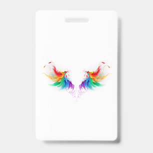 Fluffy Rainbow Wings ID Badge