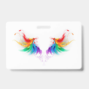 Fluffy Rainbow Wings ID Badge