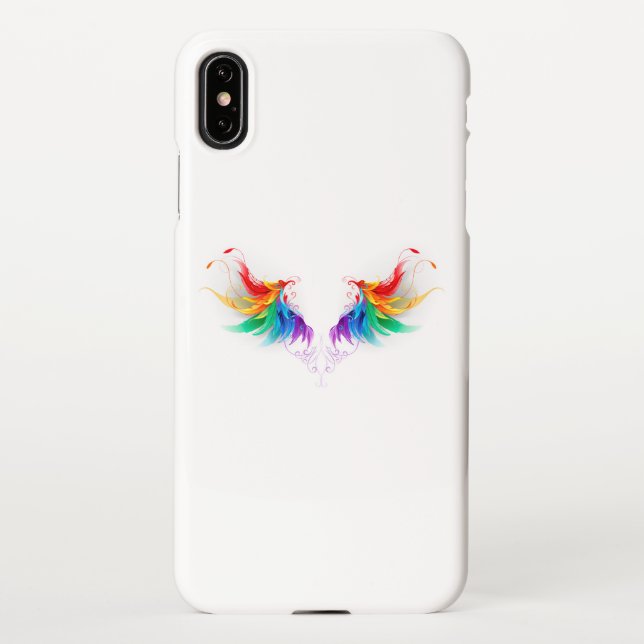 Fluffy Rainbow Wings iPhone Case (Back)
