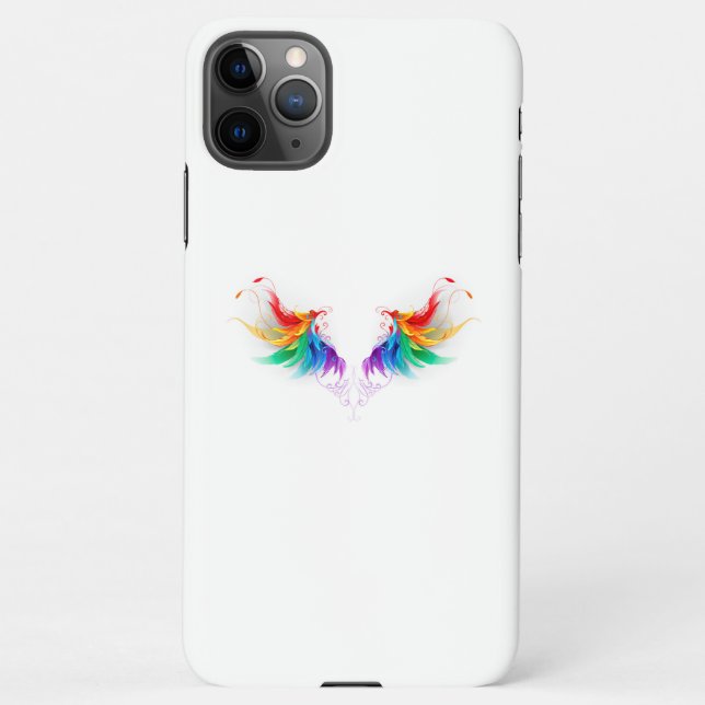 Fluffy Rainbow Wings iPhone Case (Back)