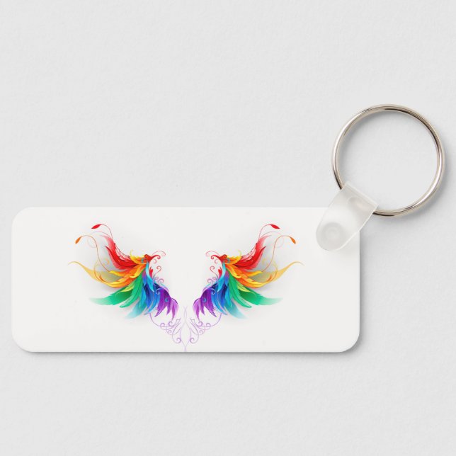 Fluffy Rainbow Wings Key Ring (Front)