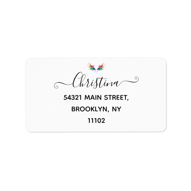 Fluffy Rainbow Wings Label (Front)