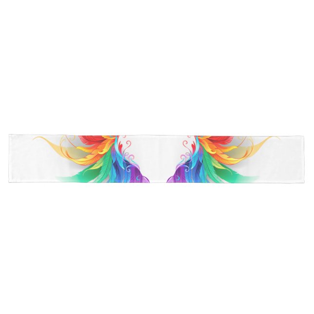 Fluffy Rainbow Wings Long Table Runner (Horizontal)