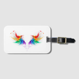 Fluffy Rainbow Wings Luggage Tag