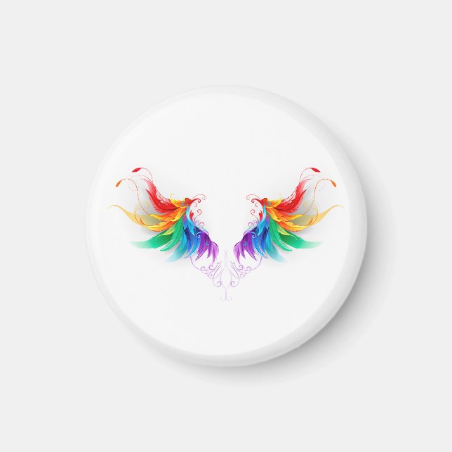 Fluffy Rainbow Wings Magnet (Front)