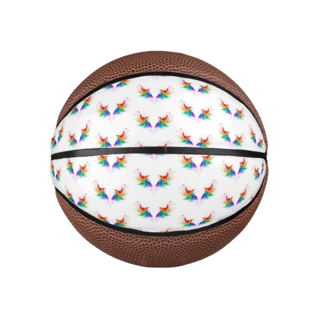 Fluffy Rainbow Wings Mini Basketball (Front)