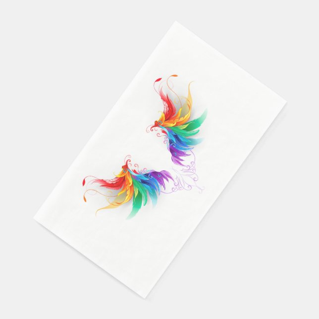 Fluffy Rainbow Wings Napkin (Corner)