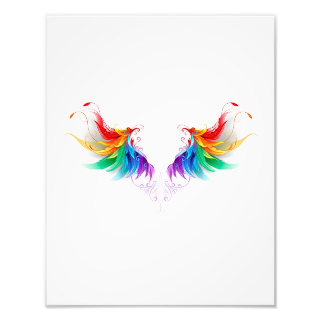 Fluffy Rainbow Wings Photo Print (Front)
