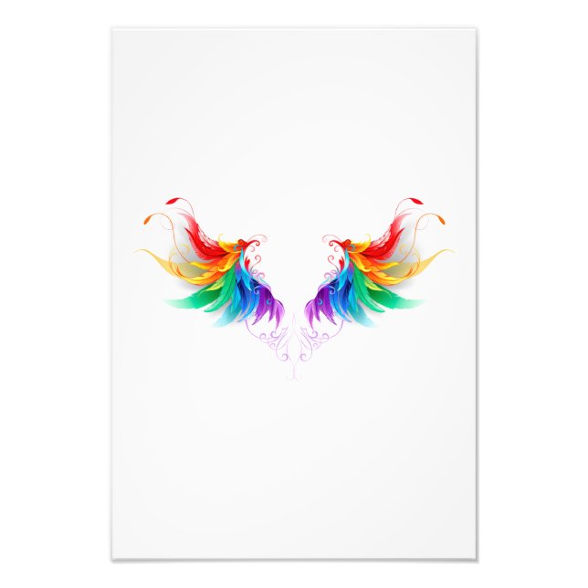Fluffy Rainbow Wings Photo Print (Front)