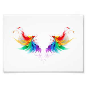 Fluffy Rainbow Wings Photo Print