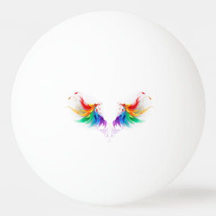 Fluffy Rainbow Wings Ping Pong Ball