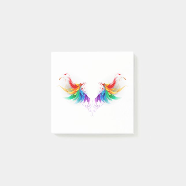 Fluffy Rainbow Wings Post-it Notes (Front)