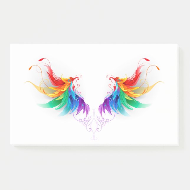 Fluffy Rainbow Wings Post-it Notes (Front)