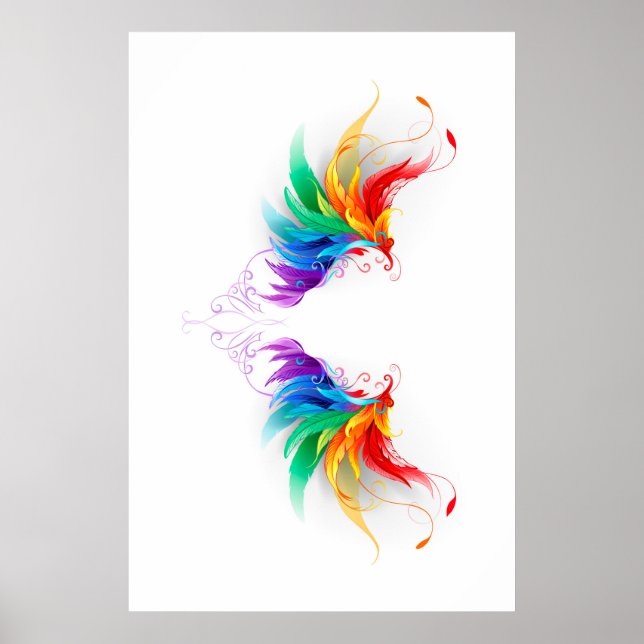Fluffy Rainbow Wings Poster (Front)