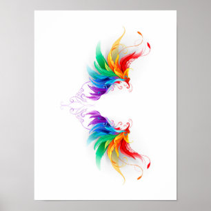 Fluffy Rainbow Wings Poster