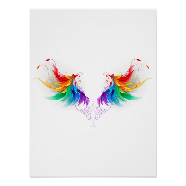 Fluffy Rainbow Wings Poster (Front)