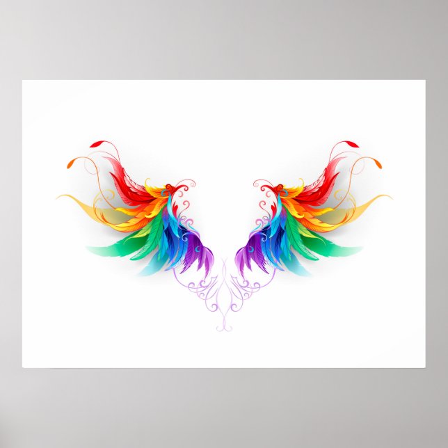 Fluffy Rainbow Wings Poster (Front)