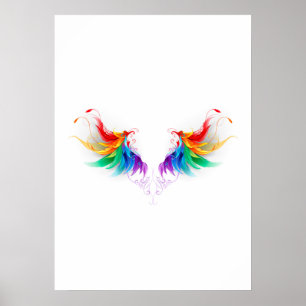 Fluffy Rainbow Wings Poster