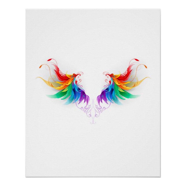 Fluffy Rainbow Wings Poster (Front)