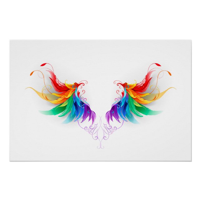 Fluffy Rainbow Wings Poster (Front)
