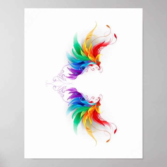 Fluffy Rainbow Wings Poster (Front)