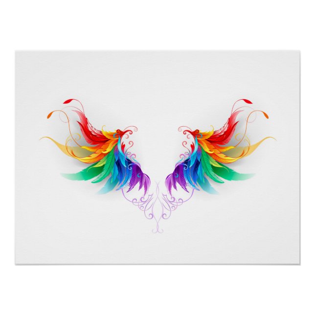 Fluffy Rainbow Wings Poster (Front)
