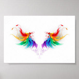 Fluffy Rainbow Wings Poster