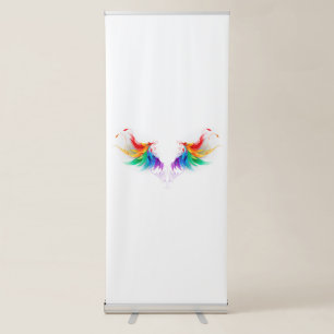 Fluffy Rainbow Wings Retractable Banner