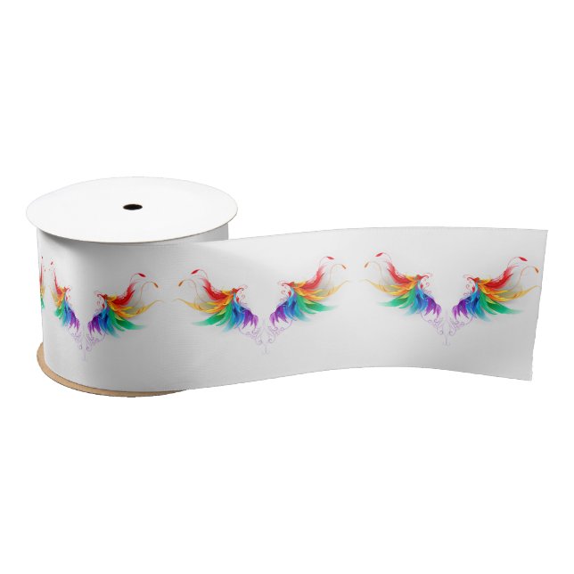 Fluffy Rainbow Wings Satin Ribbon (Spool)
