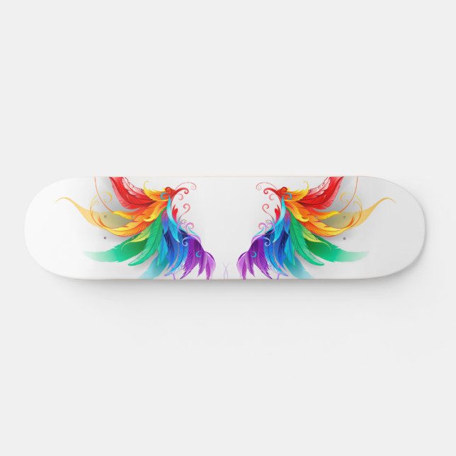 Fluffy Rainbow Wings Skateboard (Horz)