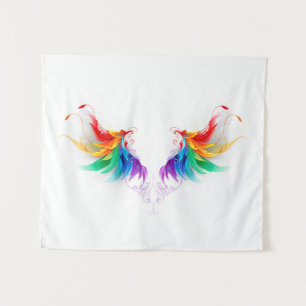 Fluffy Rainbow Wings Tapestry