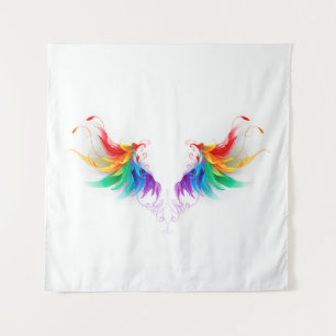 Fluffy Rainbow Wings Tapestry