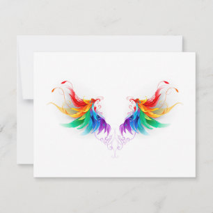 Fluffy Rainbow Wings Thank You Card