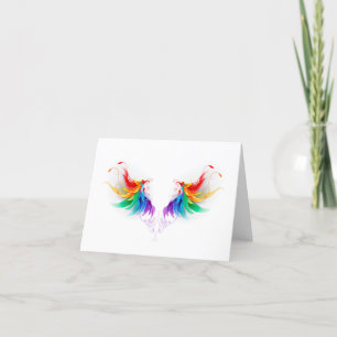 Fluffy Rainbow Wings Thank You Card