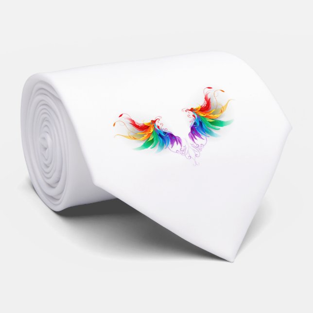 Fluffy Rainbow Wings Tie (Rolled)
