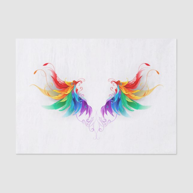 Fluffy Rainbow Wings Tissue Paper (Front)