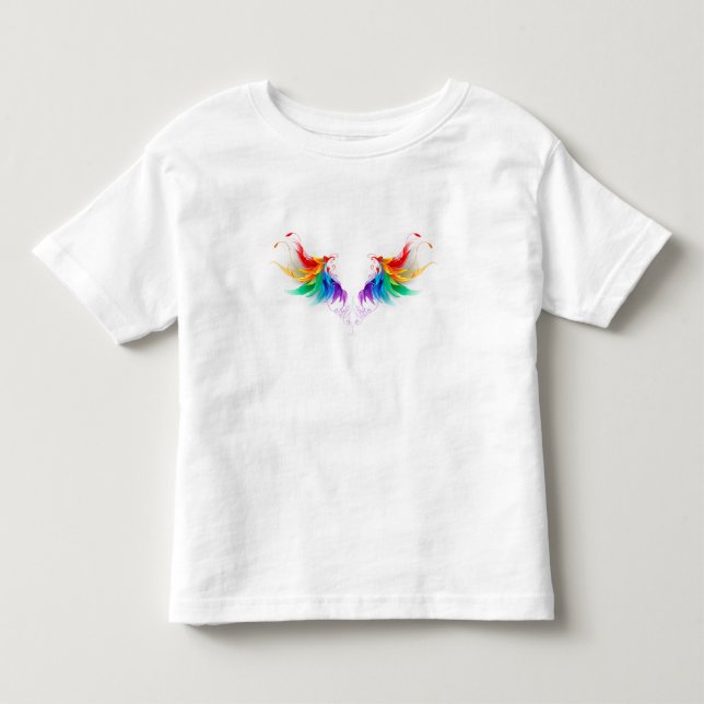 Fluffy Rainbow Wings Toddler T-Shirt (Front)