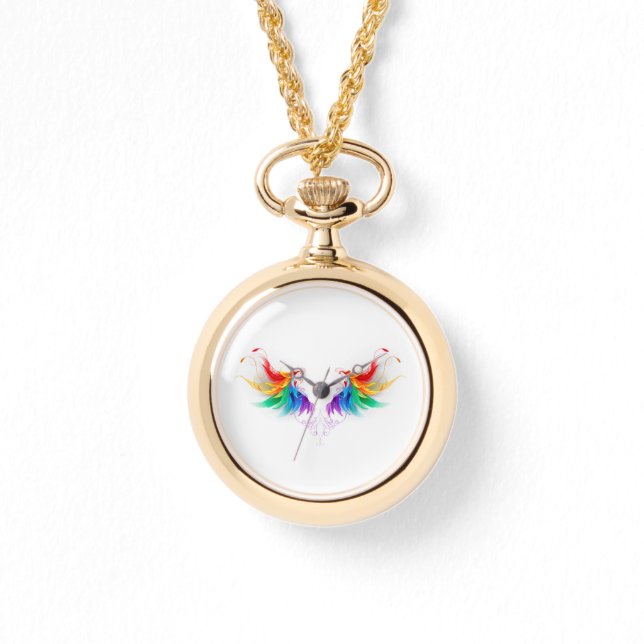 Fluffy Rainbow Wings Watch (Front)