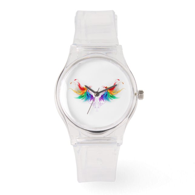 Fluffy Rainbow Wings Watch (Front)