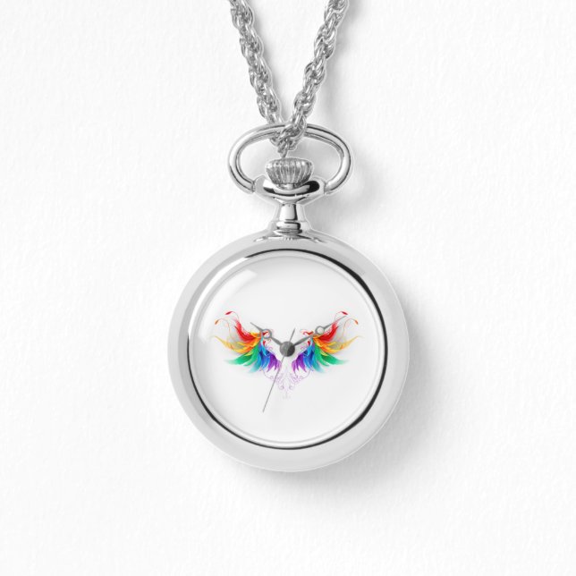 Fluffy Rainbow Wings Watch (Front)